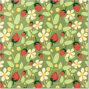Neck Gaiter Fruit Strawberry Face Mask Bandana Balaclava Headband Made in the USA Posters and Art